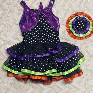 Revolution Purple and Black Dance Costume with Ruffled Skirt